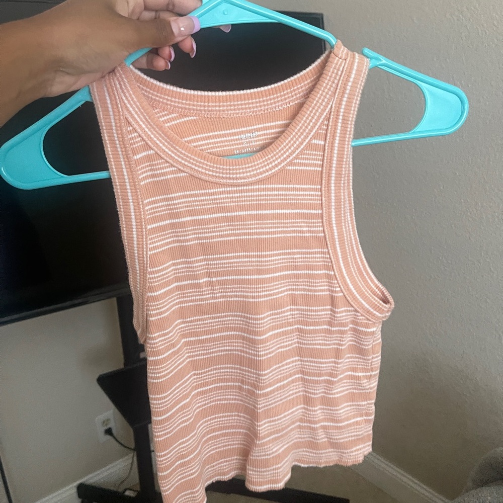 Aerie Pink and White Top